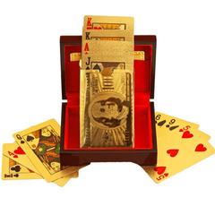 24K GOLD-PLATED PLAYING CARDS WITH CASE