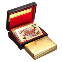 24K GOLD-PLATED PLAYING CARDS WITH CASE